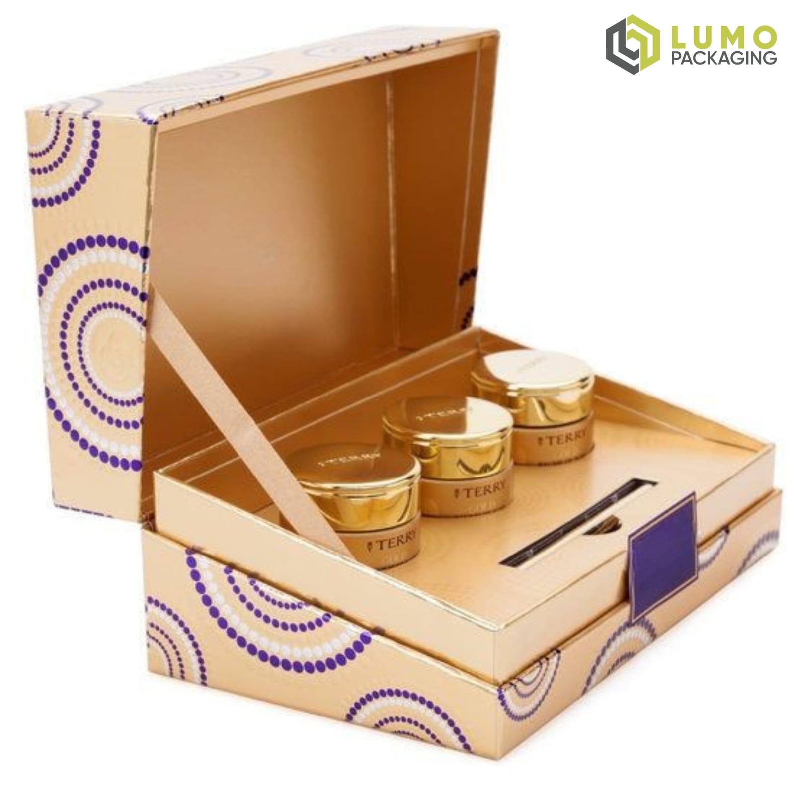 Gold Dotted Cosmetic Magnetic Box