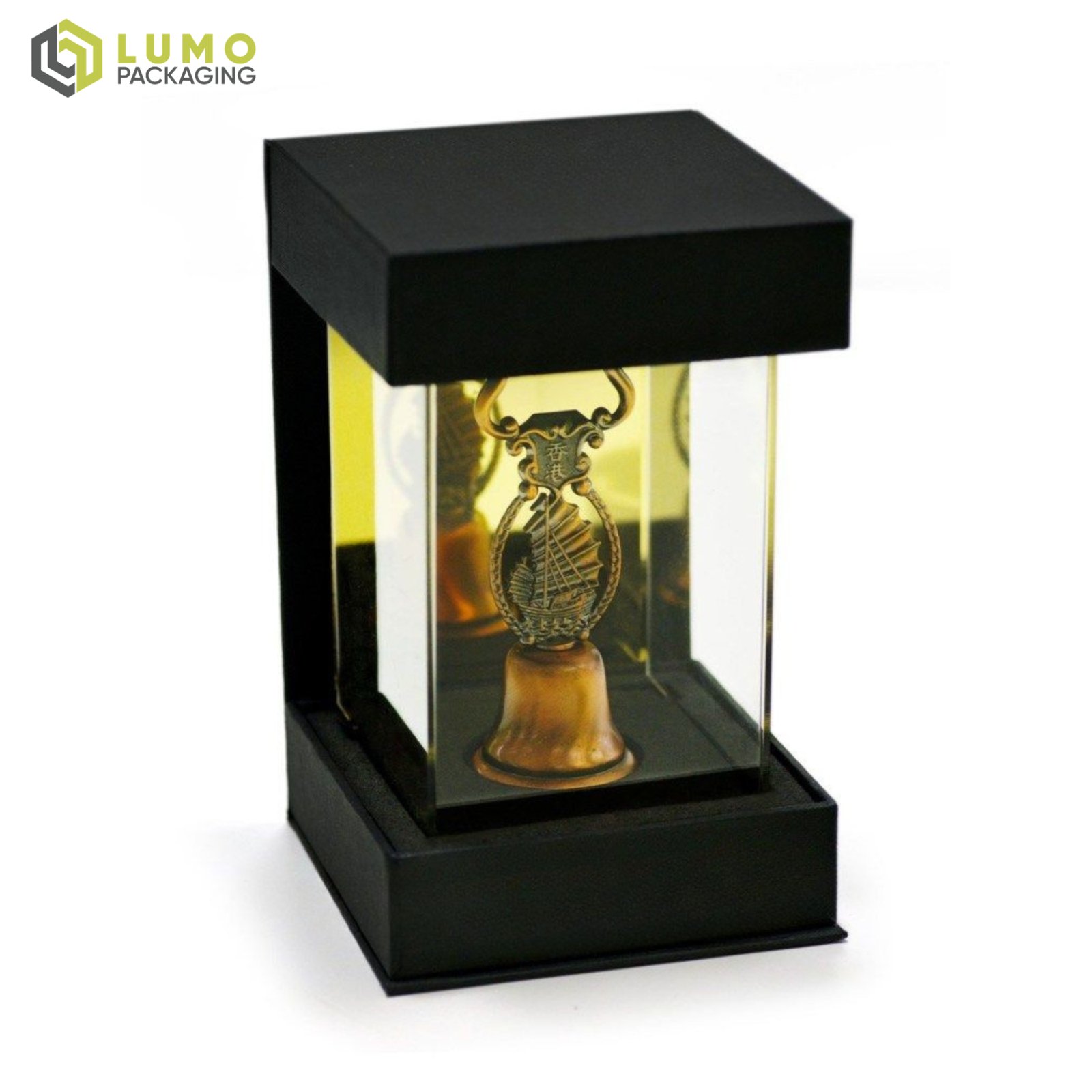 Custom Trophy Box Glass Display Trophy Box—cardboard Boxes—sophisticated Matte Black ...