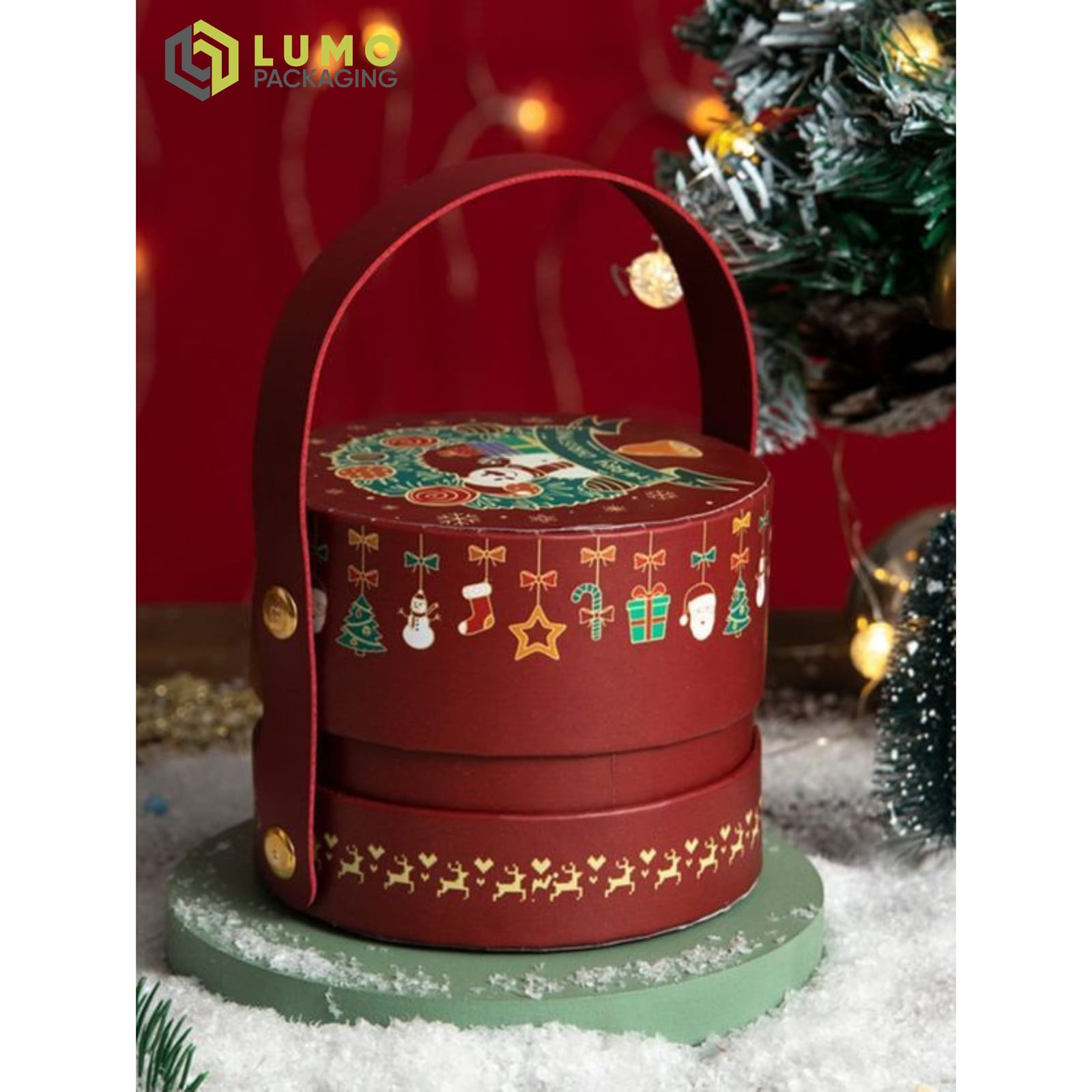 Snowman Round Tier Basket Box