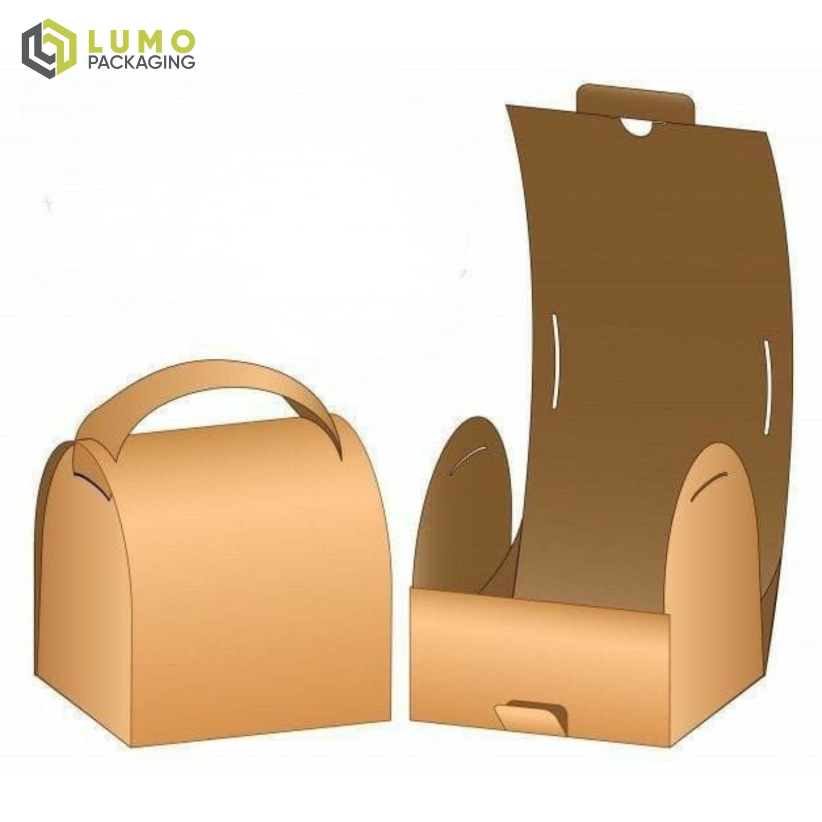 Curved Gable Kraft Carrier Box