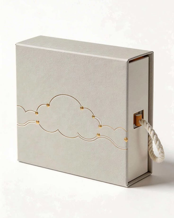 Grey Cloud Embossed Vertical Drawer