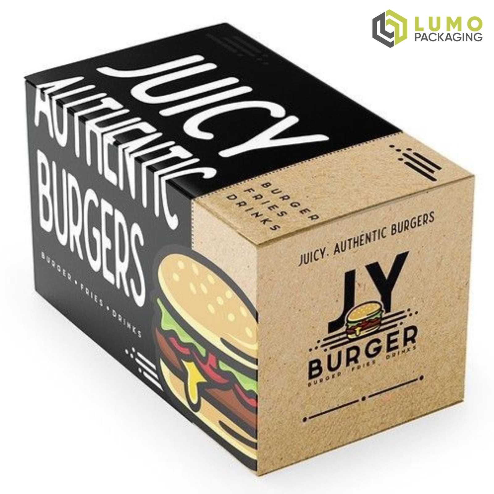 Kraft and Black Burger Meal Box