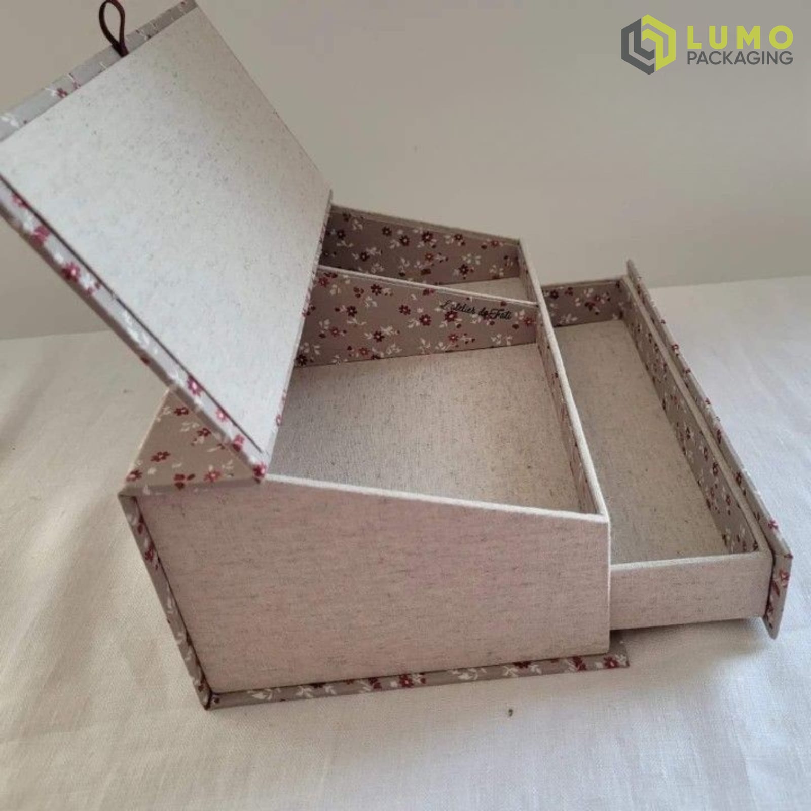 Floral Fabric Drawer Magnetic Box
