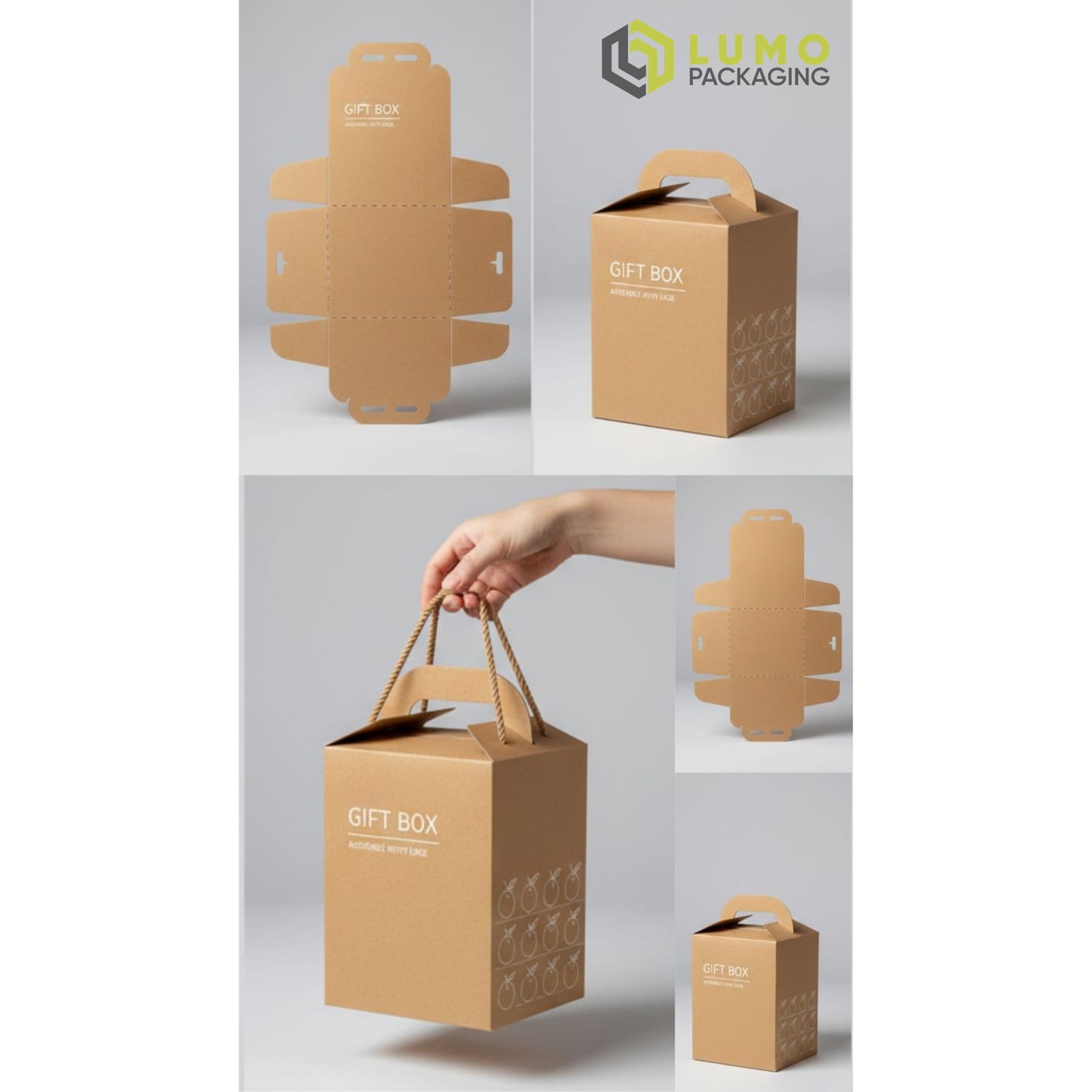 Tall Gabled Kraft Gift Box