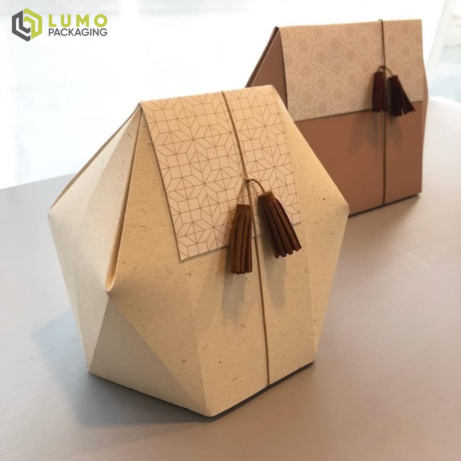 Geometric Faceted Tassel Box
