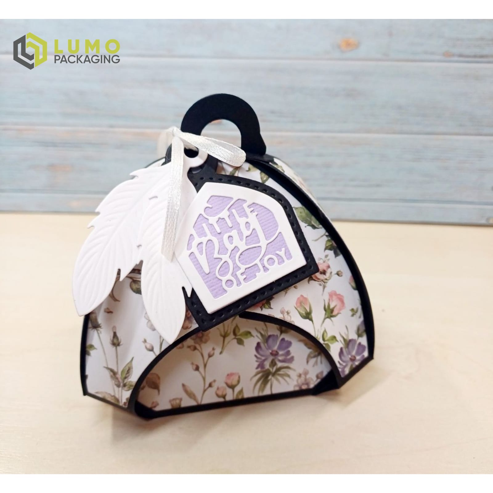 Vintage Floral Curved Dome Purse Box