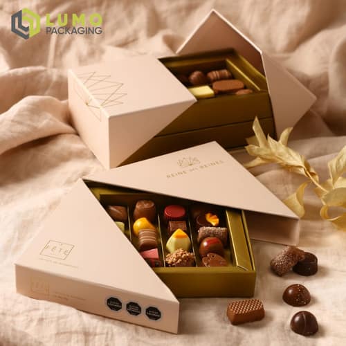 Blush Pink Triangular Chocolate Box