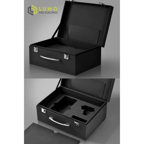 Luxury Matte Black Briefcase Style