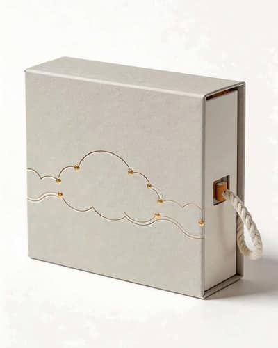 Grey Cloud Embossed Vertical Drawer