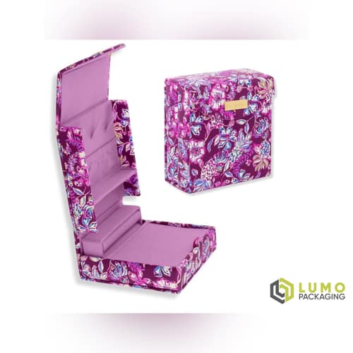 Purple Floral Multi-Tier Jewelry Box
