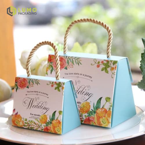 Pastel Blue Floral Wedding Favor Tote