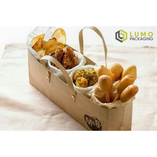 Kraft Caddy Box with Handles