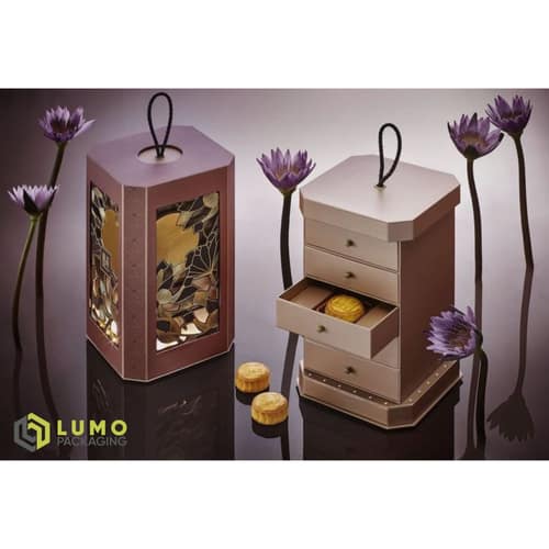 Mauve Lantern Drawer Mooncake Box